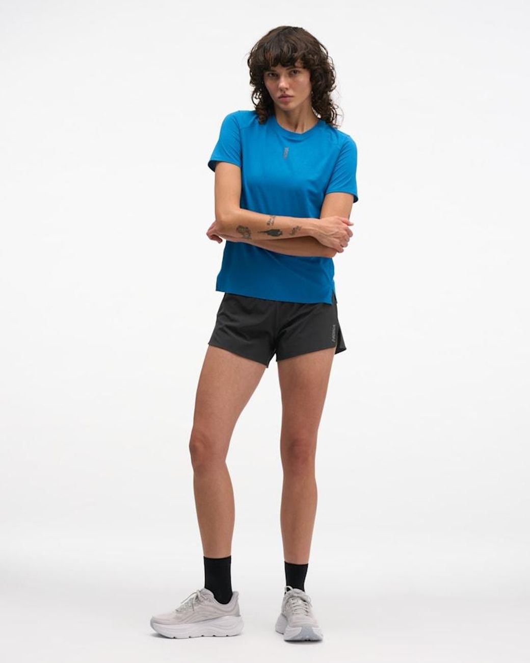 Hoka One One Blue Everyrun Short Sleeve Top