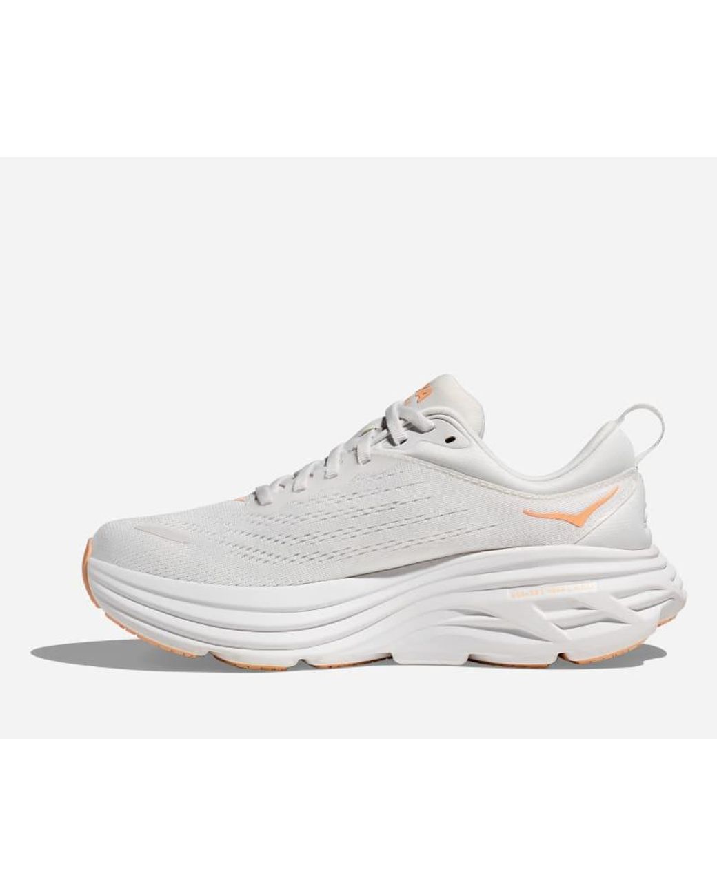 Hoka One One White Bondi 8 Road Running Shoes