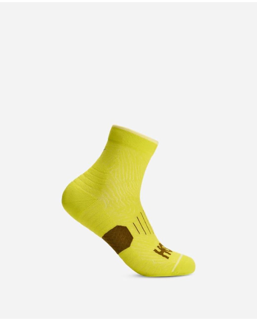 Hoka One One Yellow Quarter Run Sock