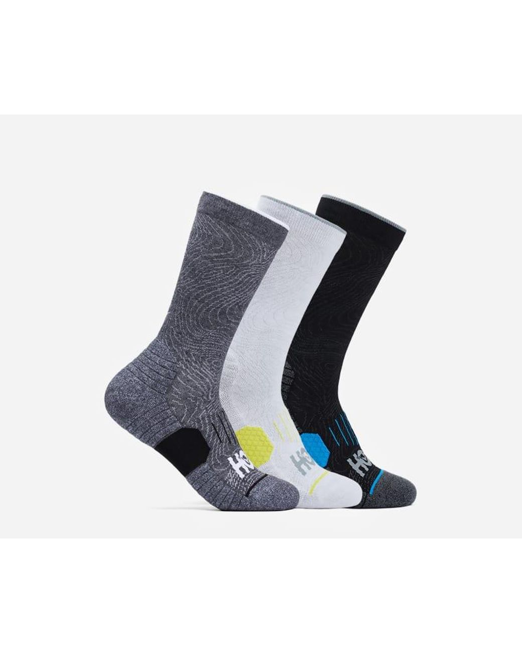 Hoka One One Blue Crew Run Sock 3-pack