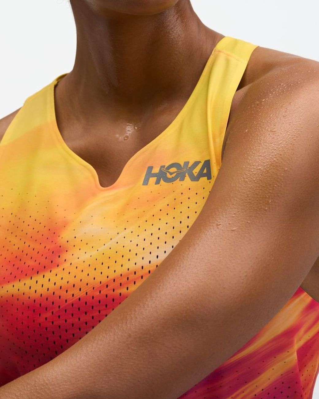 Hoka One One Red Race Day Singlet
