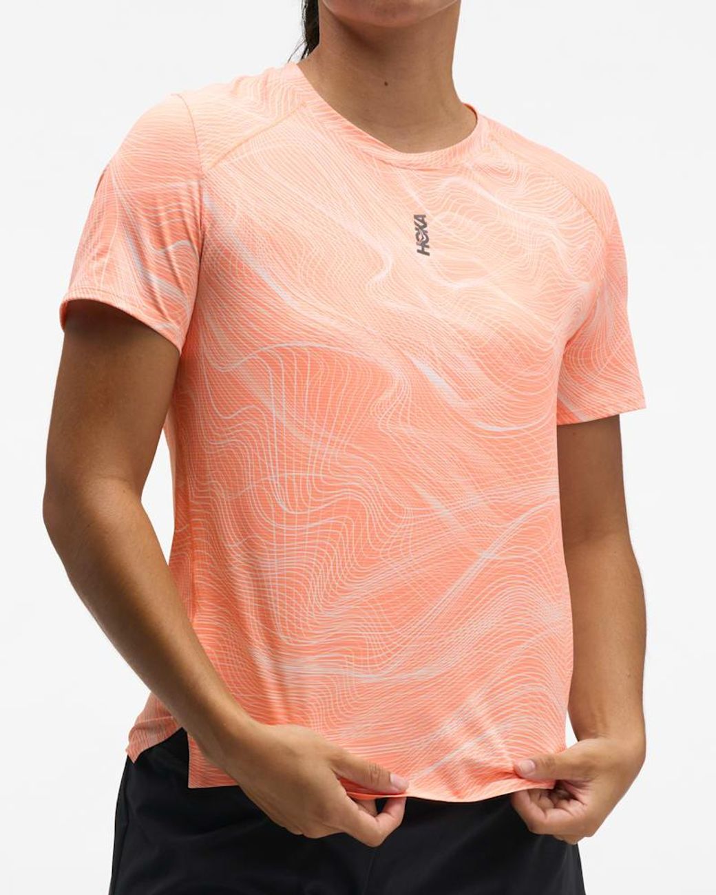 Hoka One One Red Everyrun Short Sleeve Top