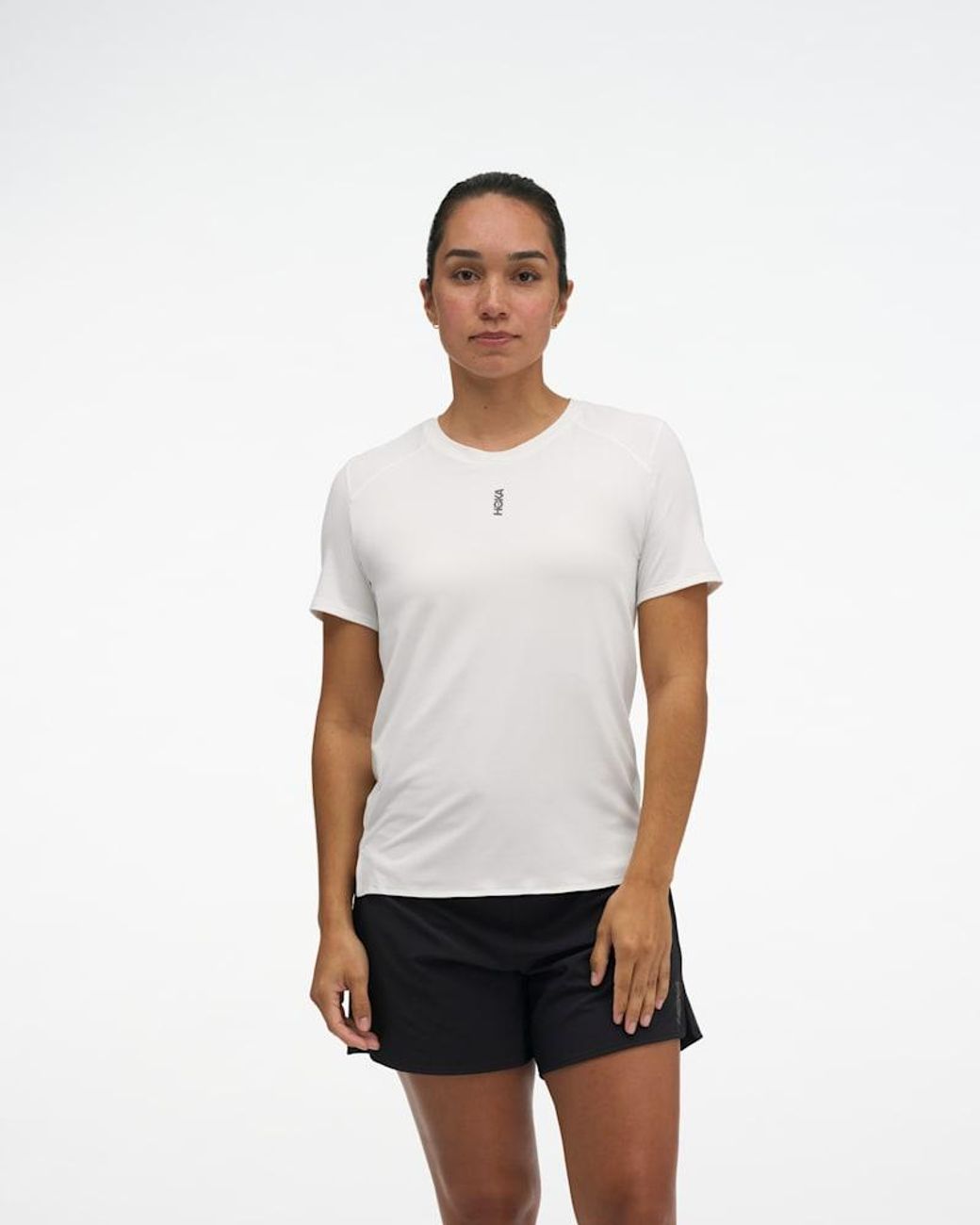 Hoka One One White Everyrun Short Sleeve Top