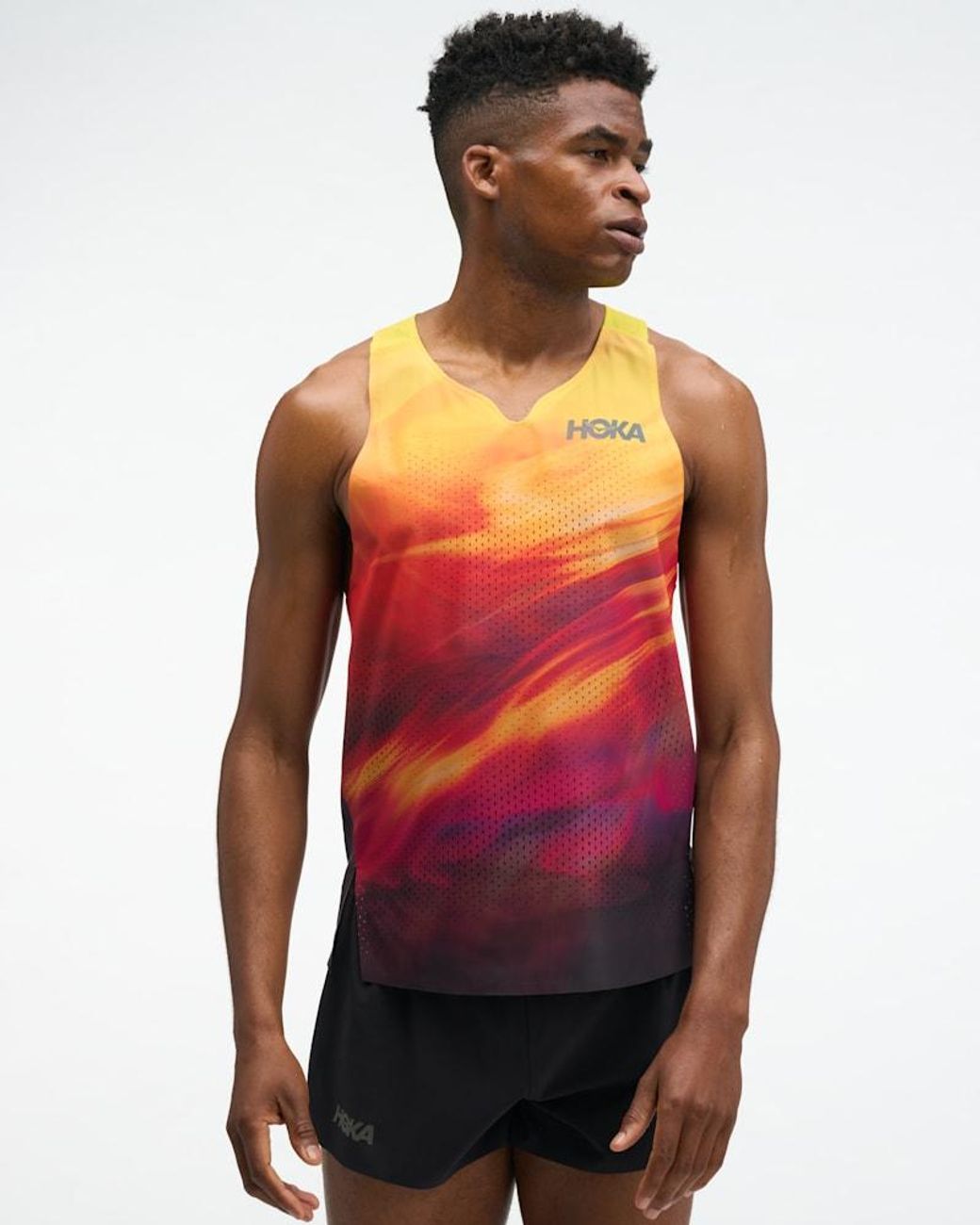 Hoka One One Red Race Day Singlet for men