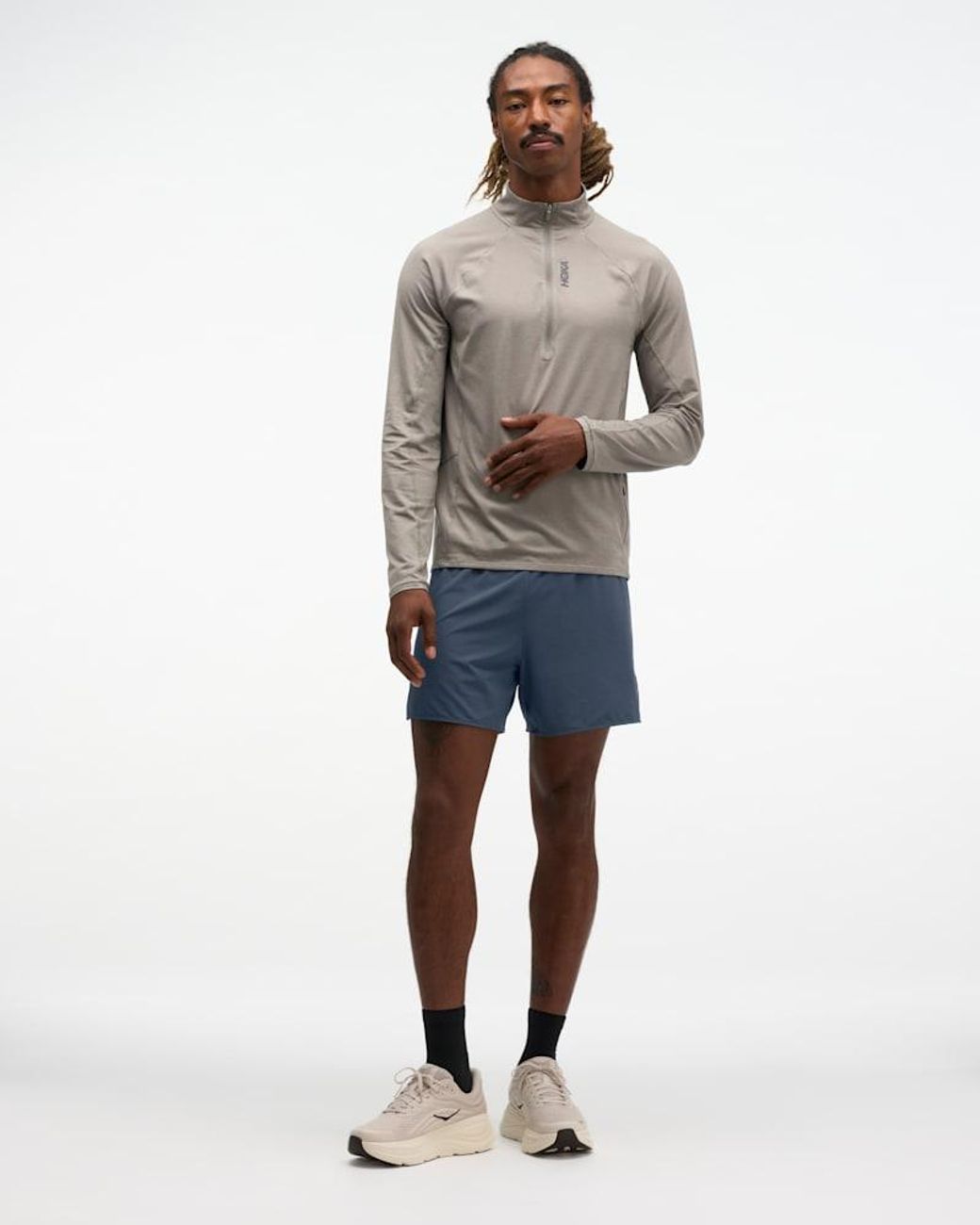 Hoka One One Gray Skyform Half Zip for men