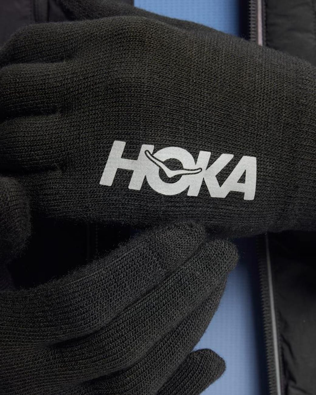 Hoka One One Blue Knit Gloves