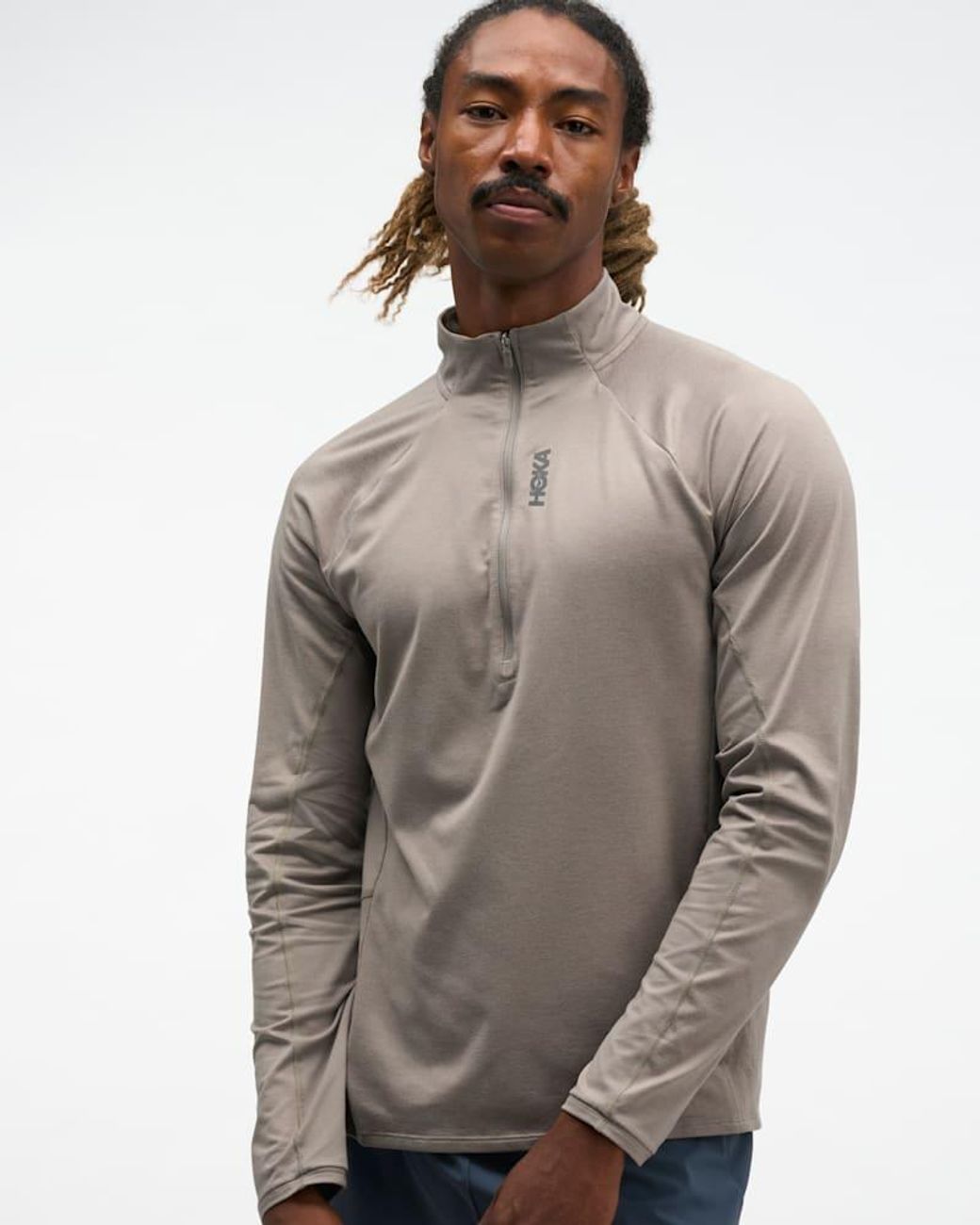 Hoka One One Gray Skyform Half Zip for men