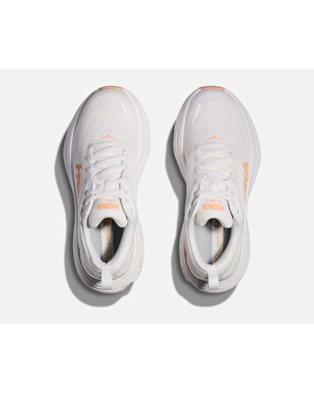Hoka One One White Bondi 8 Road Running Shoes