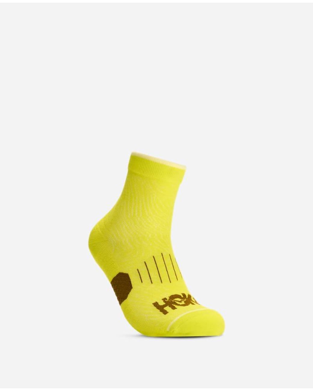 Hoka One One Yellow Quarter Run Sock