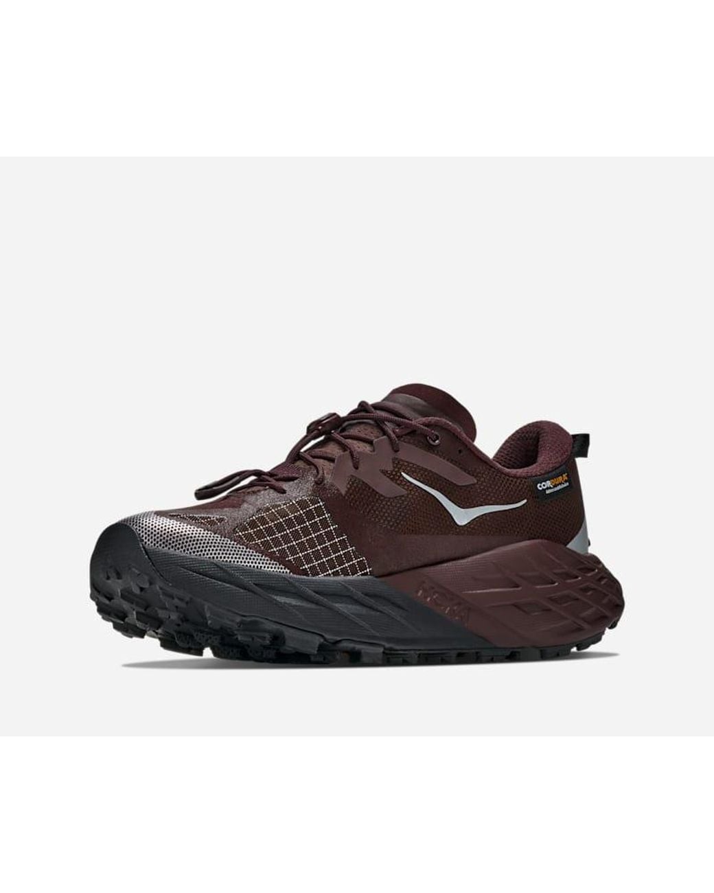 Hoka One One Brown Rugged Trail Running Sneakers With Enhanced Grip And Breathability