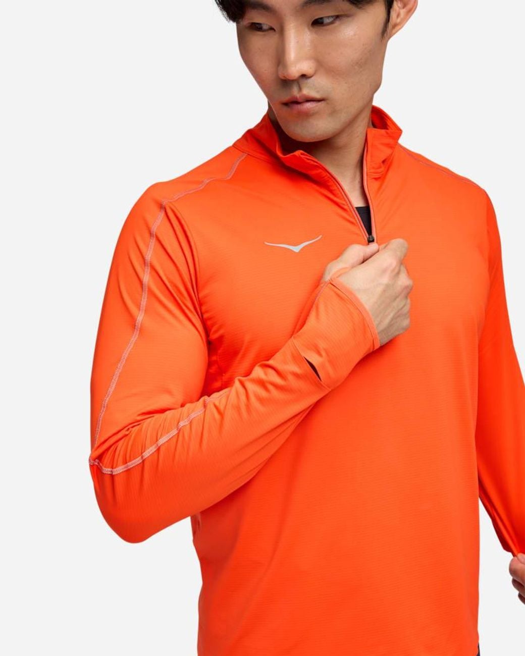 Hoka One One Orange Glidetech Quarter Zip for men