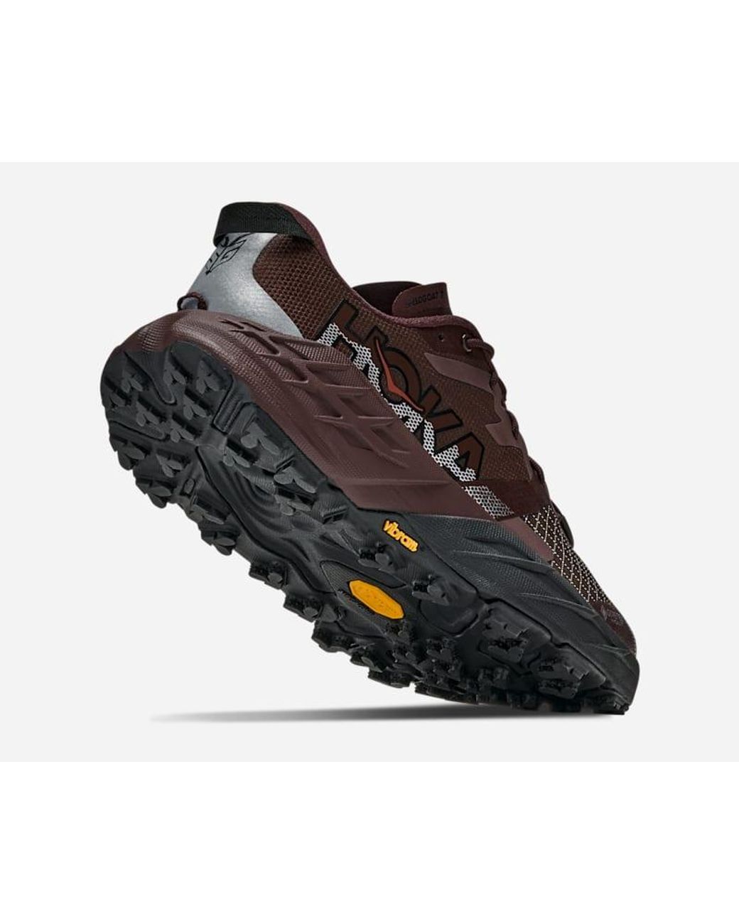Hoka One One Brown Rugged Trail Running Sneakers With Enhanced Grip And Breathability