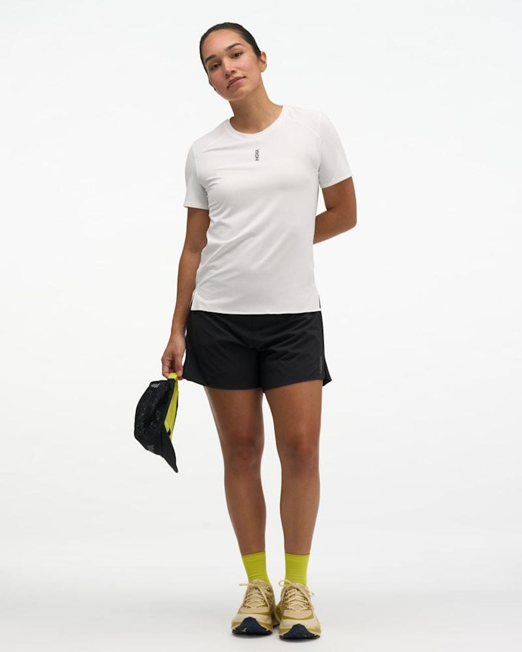 Hoka One One White Everyrun Short Sleeve Top