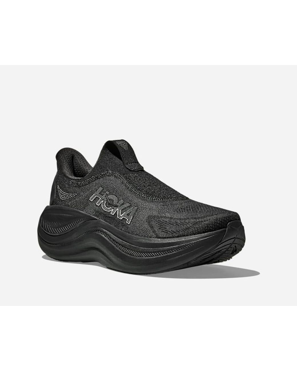 Hoka One One Black Skyward Laceless Recovery Shoes
