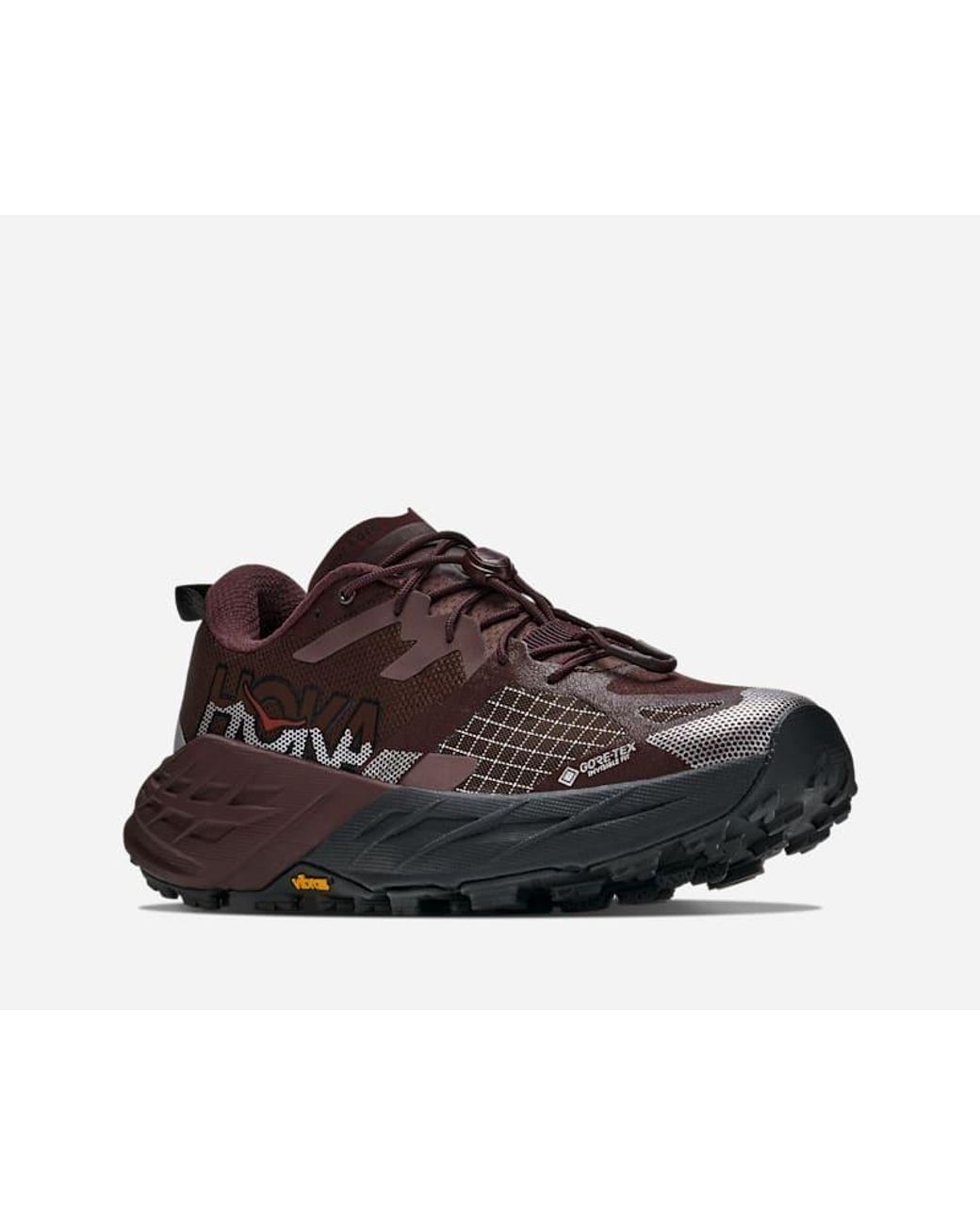Hoka One One Brown Rugged Trail Running Sneakers With Enhanced Grip And Breathability