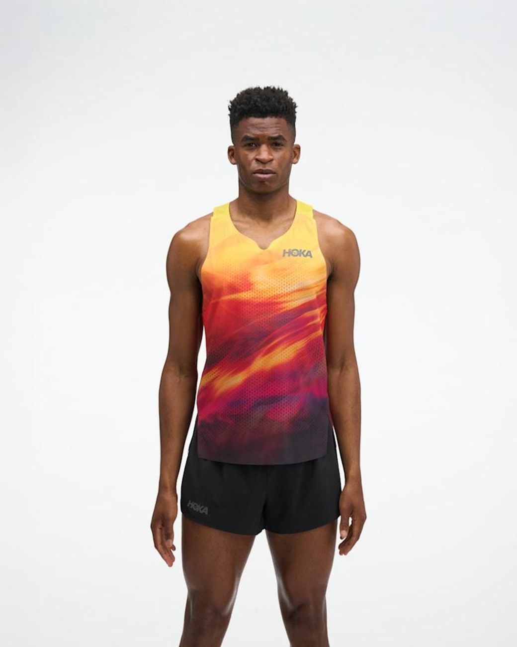 Hoka One One Red Race Day Singlet for men