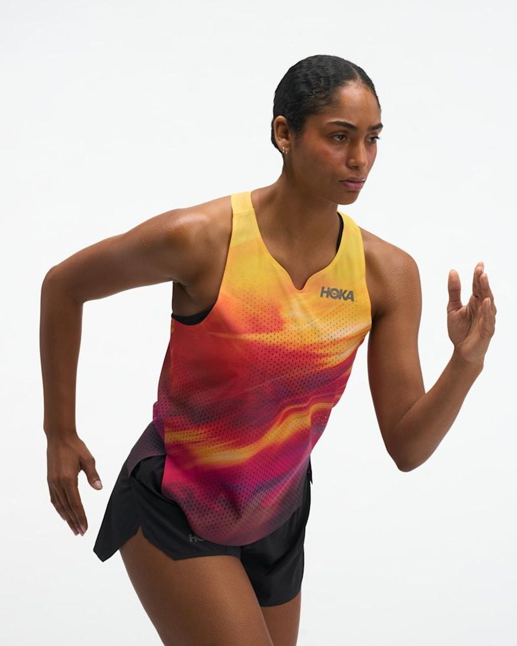 Hoka One One Red Race Day Singlet