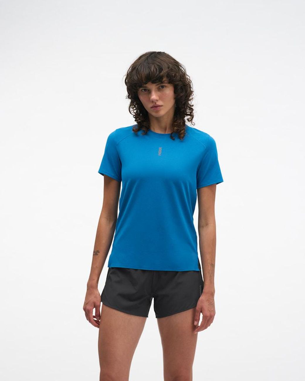 Hoka One One Blue Everyrun Short Sleeve Top