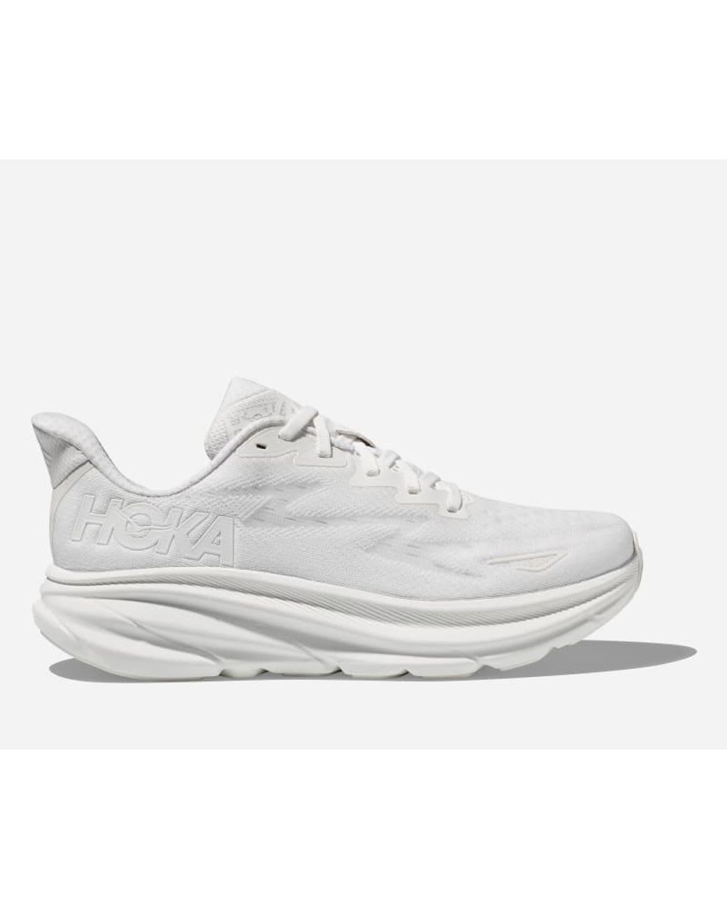 Hoka One One White Clifton 9 for men