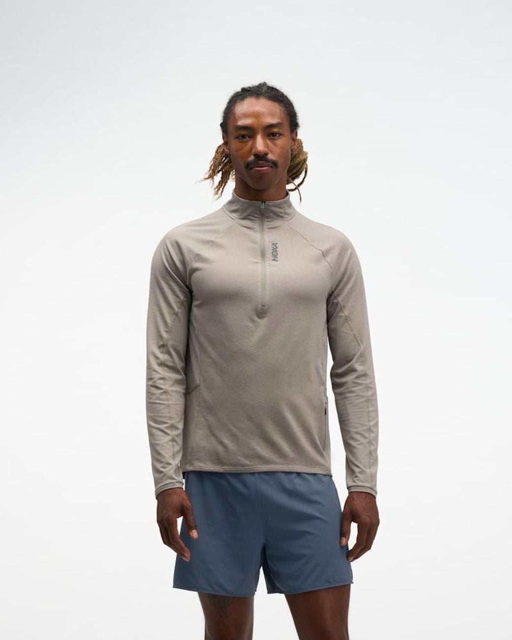 Hoka One One Gray Skyform Half Zip for men