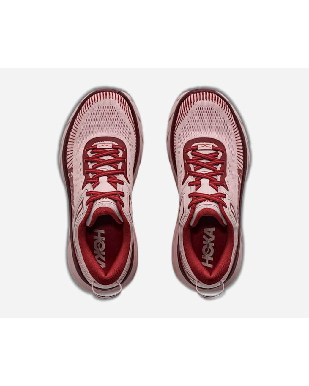 Hoka One One Red Bondi 7 Cushioned Running Sneakers