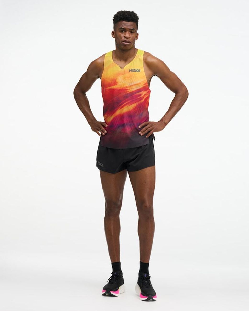 Hoka One One Red Race Day Singlet for men