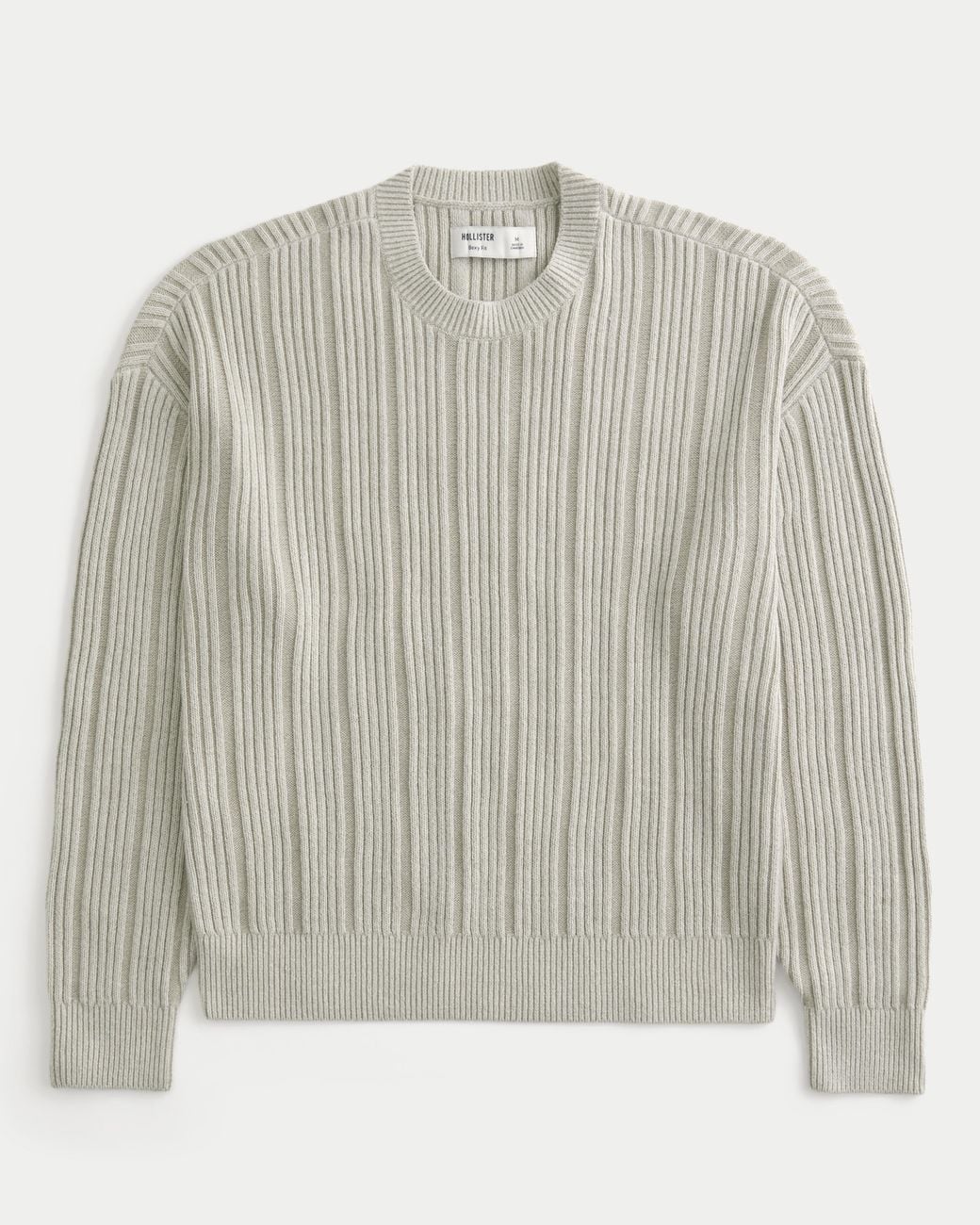 Hollister Gray Boxy Crew Sweater for men