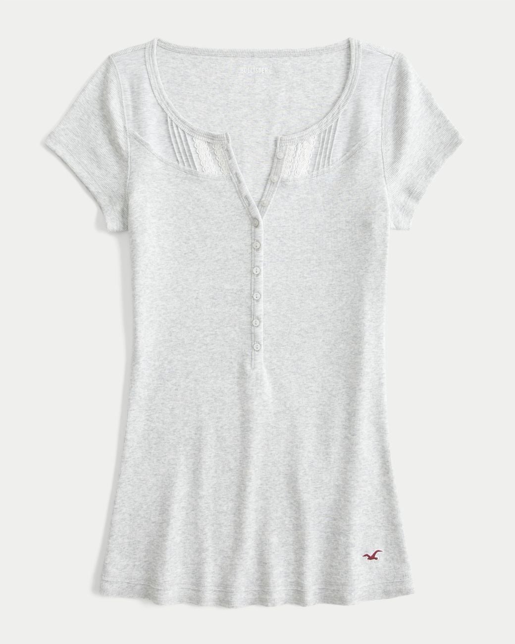 Hollister White Short-sleeve Icon Henley