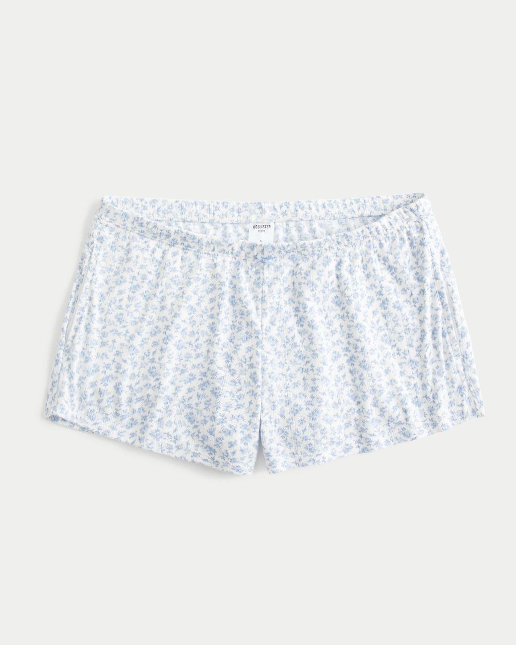 Hollister Blue Cozy Pointelle Bow Shortie