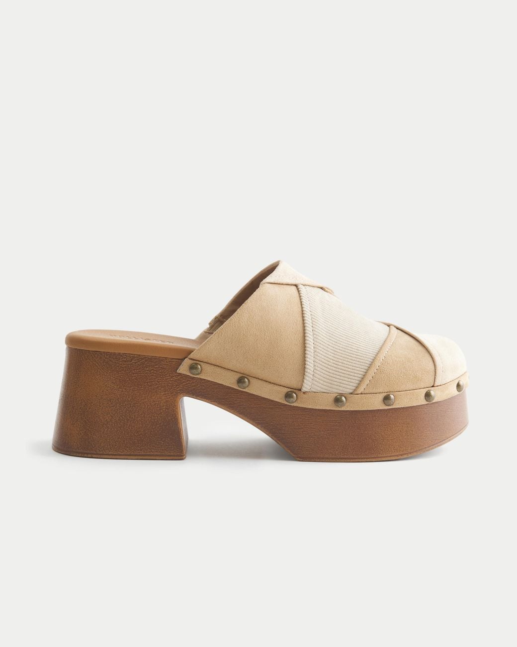 Hollister Natural Patchwork Platform Clogs