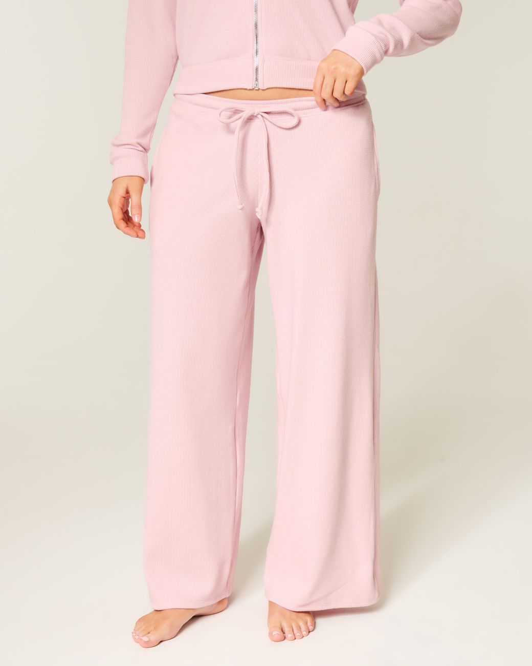 Hollister Pink Gilly Hicks Always Cozy Waffle Baggy Pants