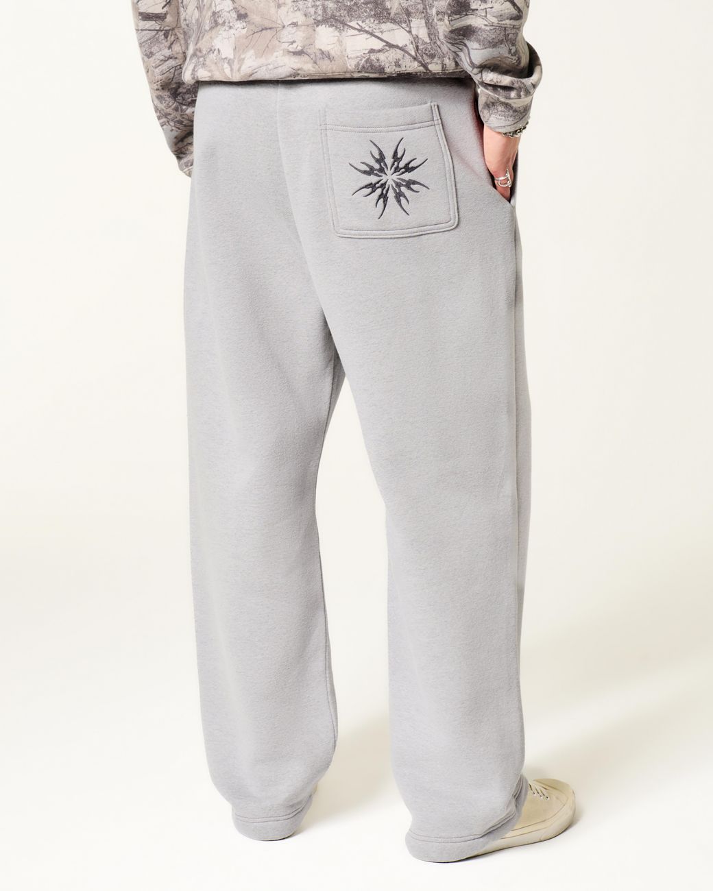 Hollister Gray Hollister Feel Good Back Pocket Embroidery Baggy Sweatpants for men