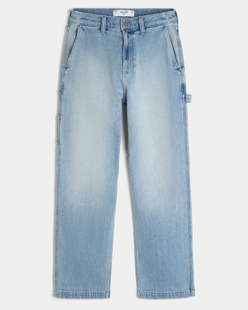 Hollister Blue Light Wash Baggy Painter Jeans for men