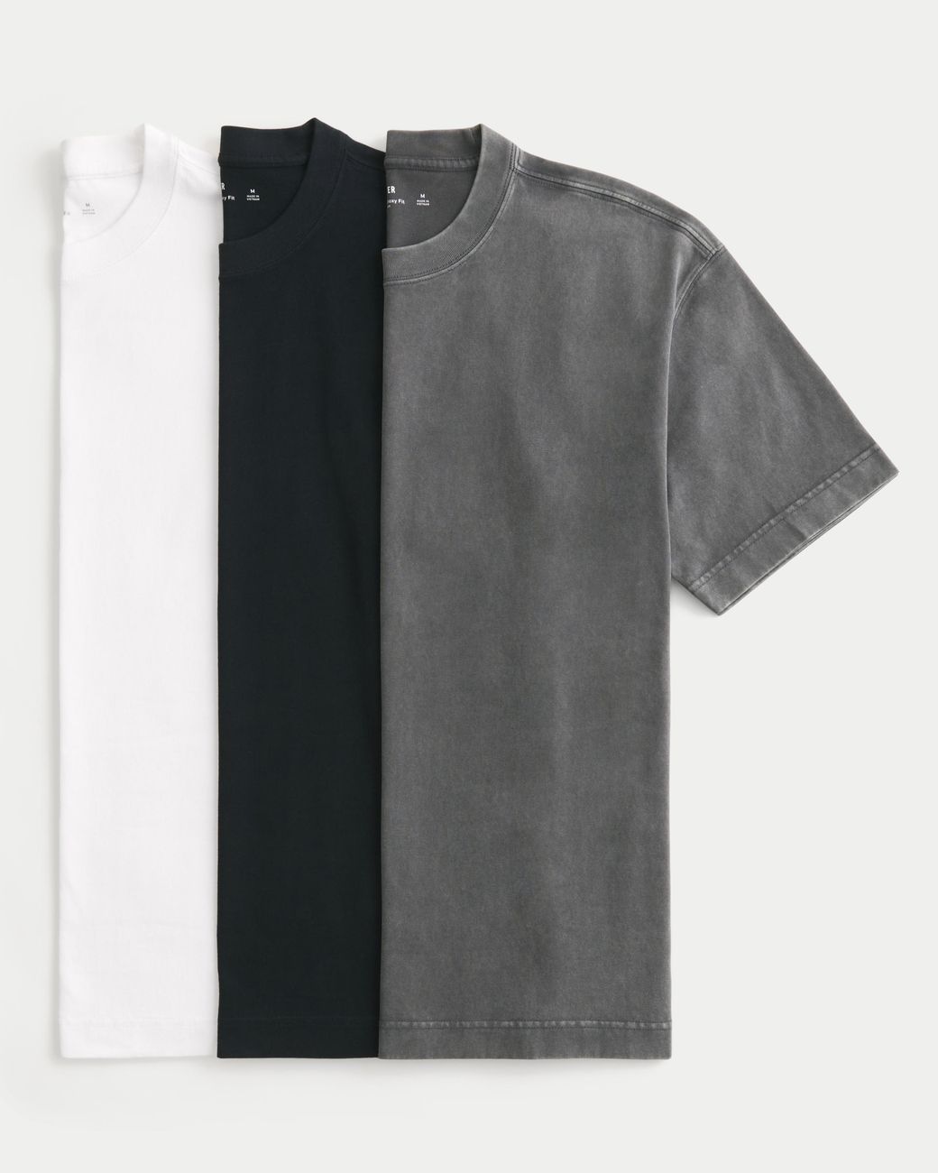 Hollister Black Boxy Heavyweight Crew T-shirt 3-pack for men
