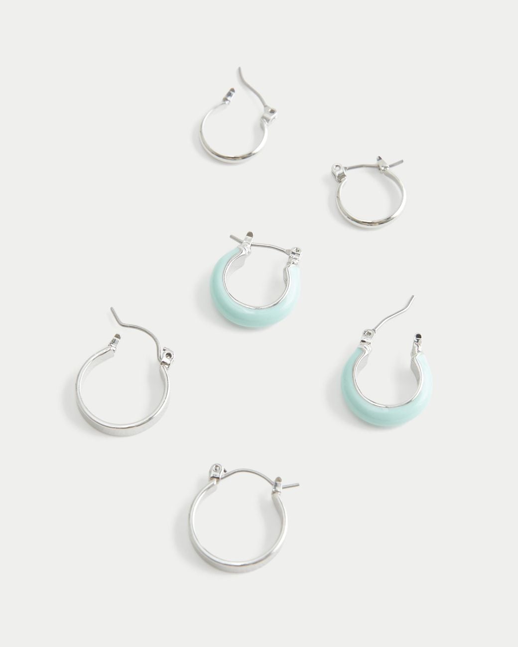 Hollister White Turquoise Hoop & Stud Earring 3-pack
