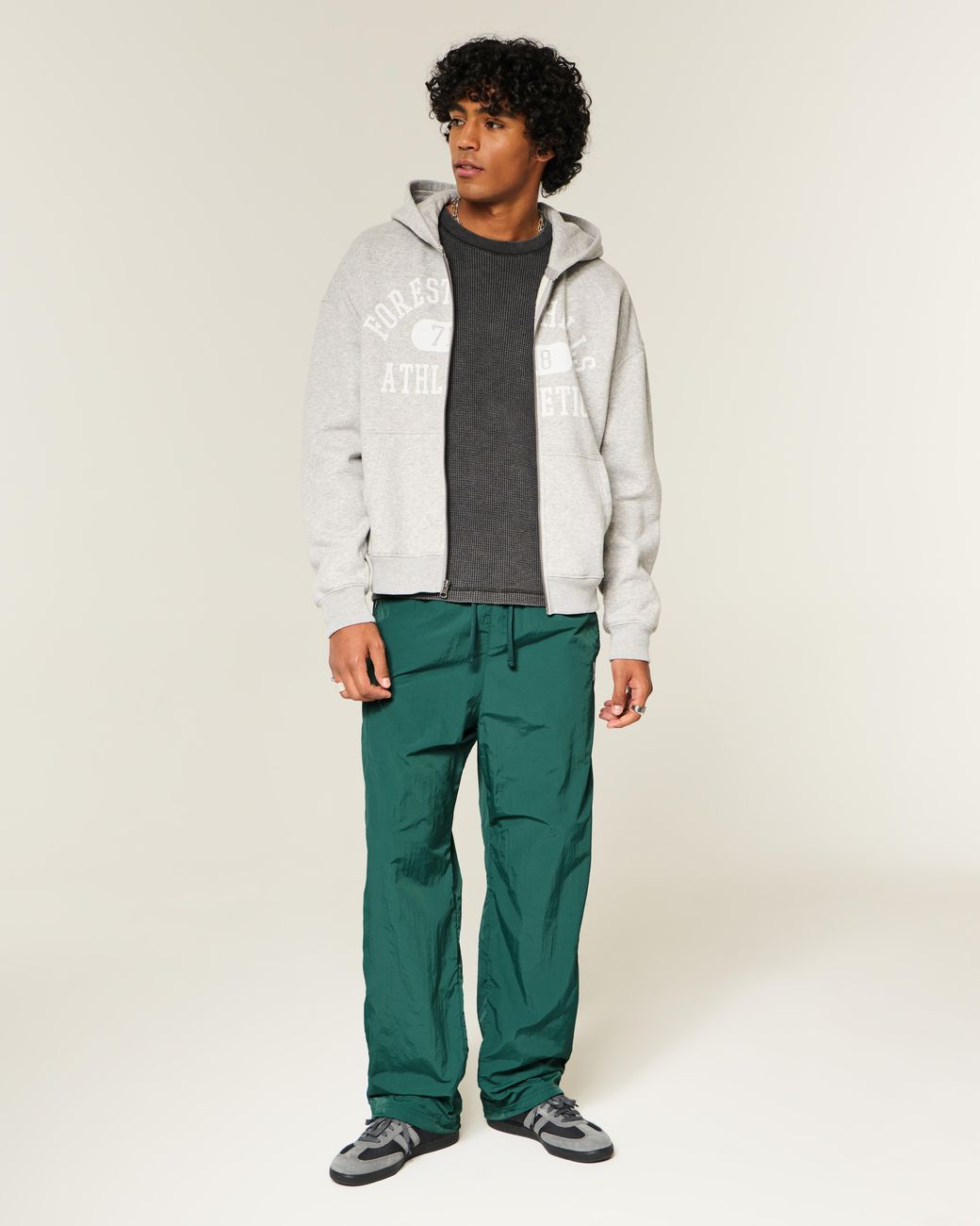 Hollister Green Baggy Track Pants for men