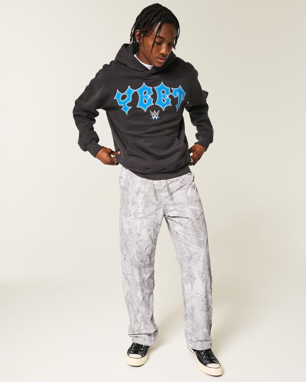 Hollister Gray Camo Baggy Track Pants for men