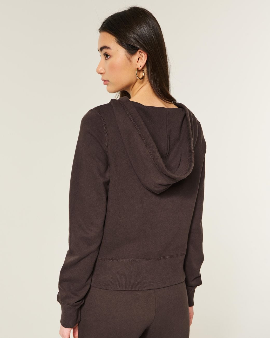 Hollister Easy V-neck Hoodie in Brown | Lyst UK