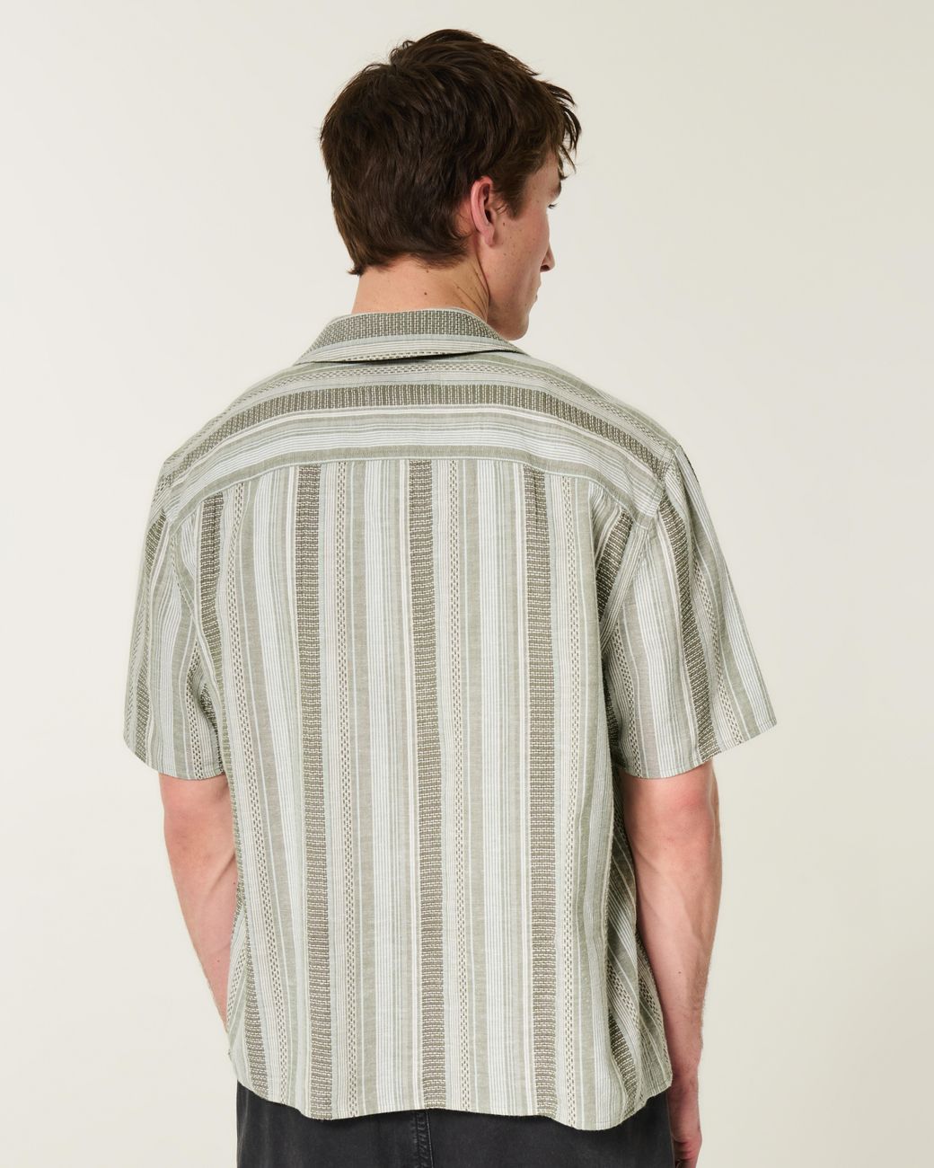 Hollister Gray Boxy Short-sleeve Textural Shirt for men