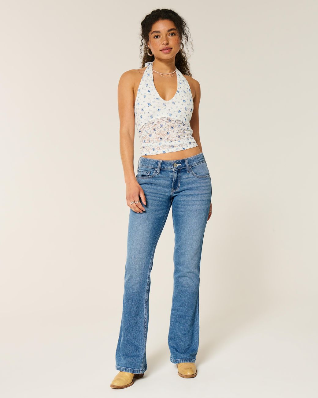 Hollister Blue Low-rise Bootcut Jeans