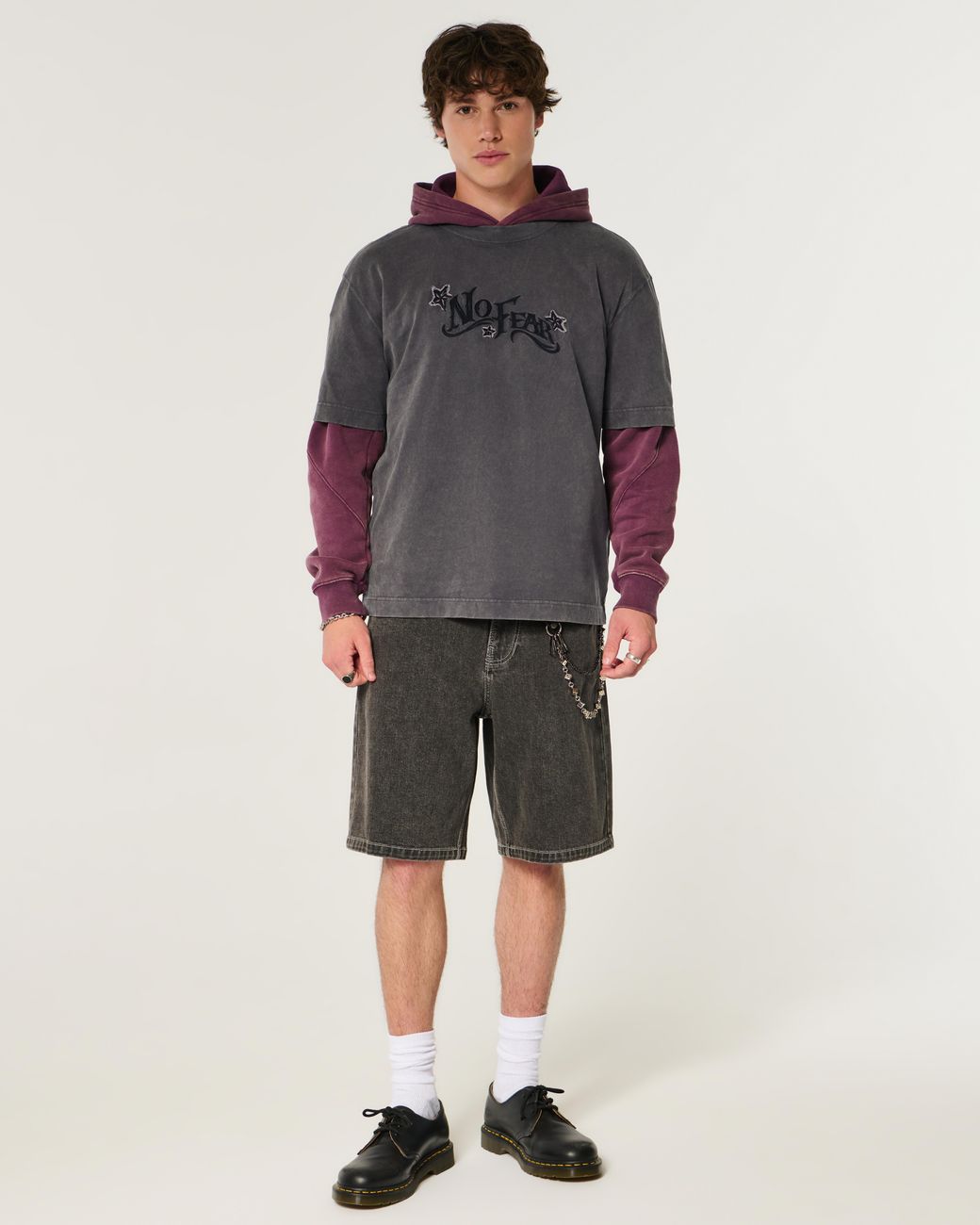 Hollister Black Boxy Heavyweight No Fear Graphic Tee for men