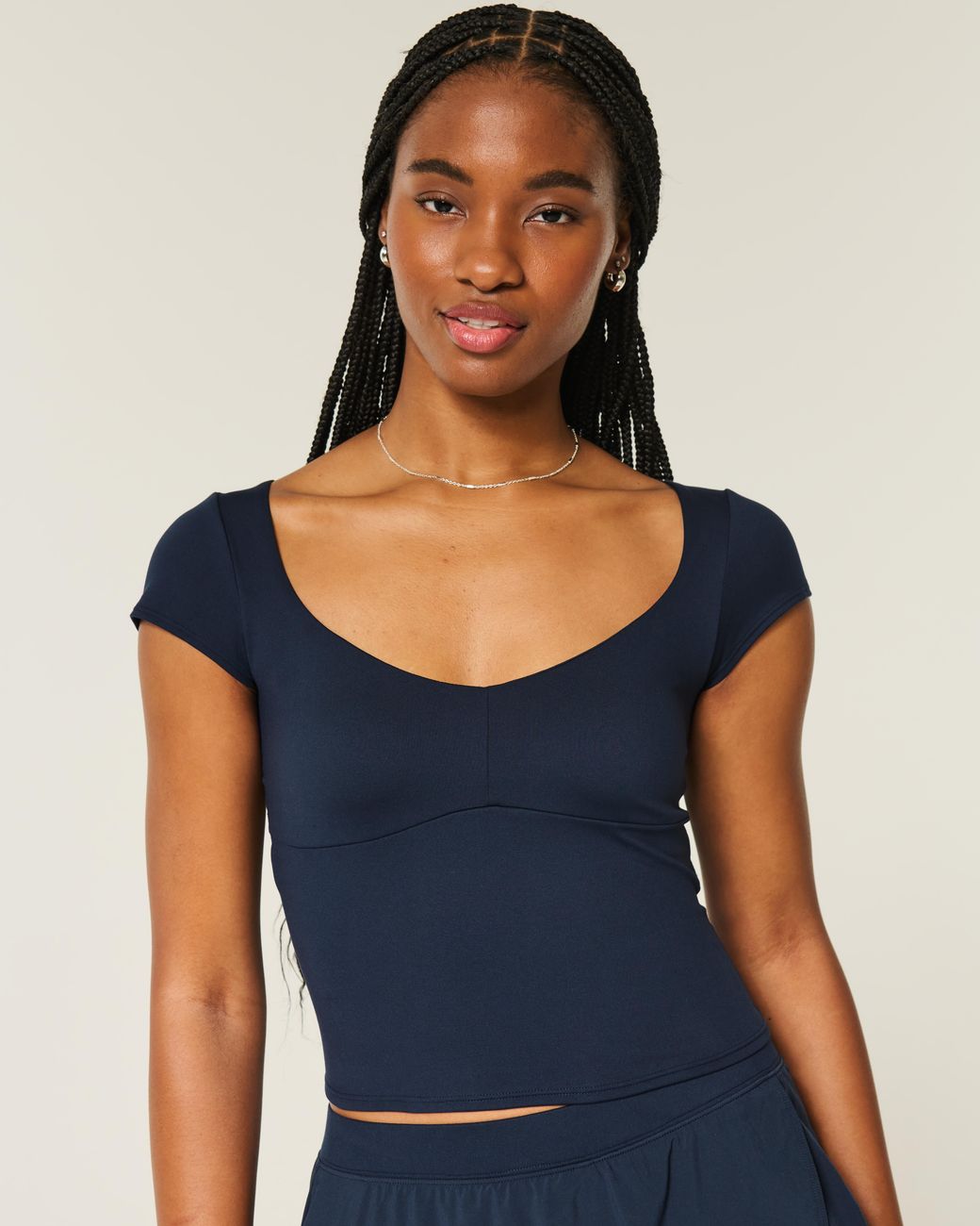 Hollister Blue Gilly Hicks Active Tie-back Ballet Top