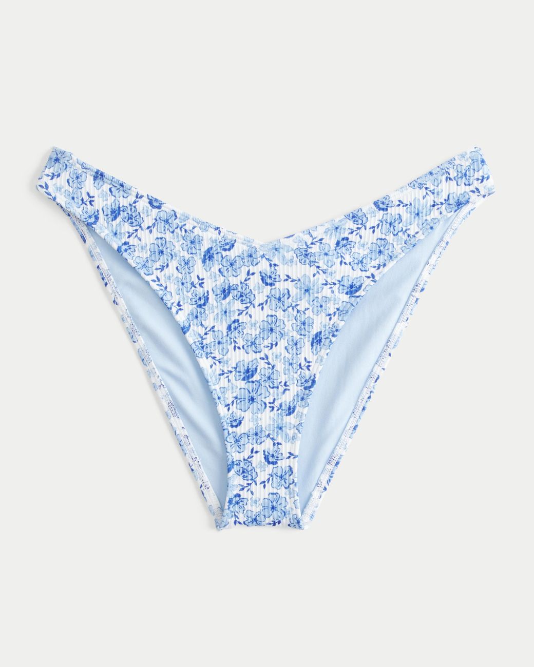 Hollister Blue Ribbed Cheeky Bikini Bottom