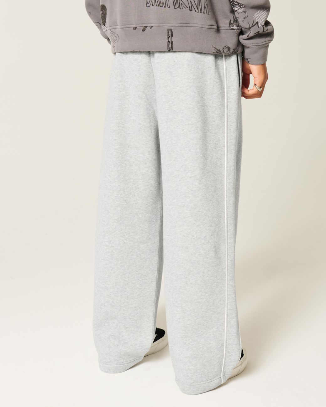 Hollister White Hollister Feel Good Super Baggy Sweatpants for men