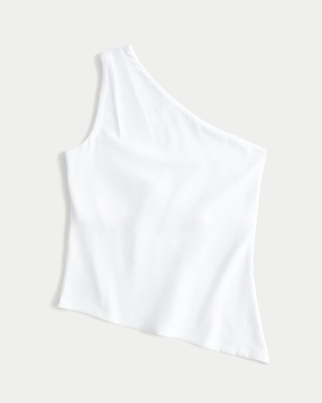 Hollister White Asymmetrical One-shoulder Top