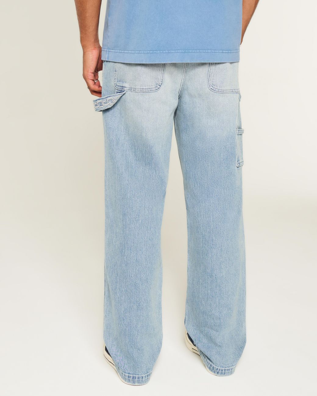 Hollister Blue Light Wash Baggy Painter Jeans for men