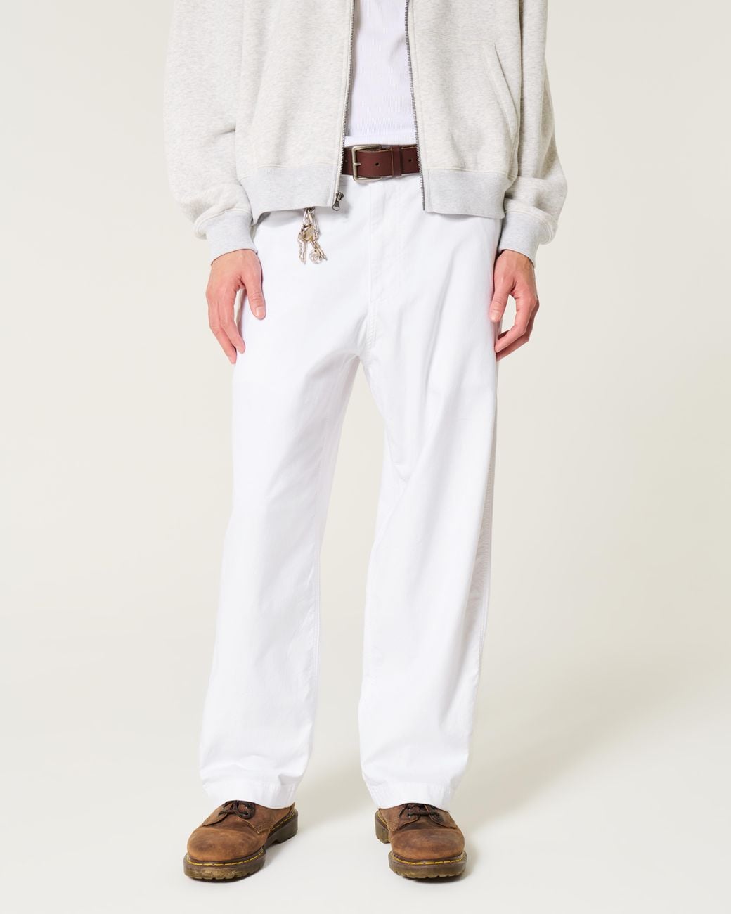 Hollister White Linen-blend Flex-waist Baggy Pants for men