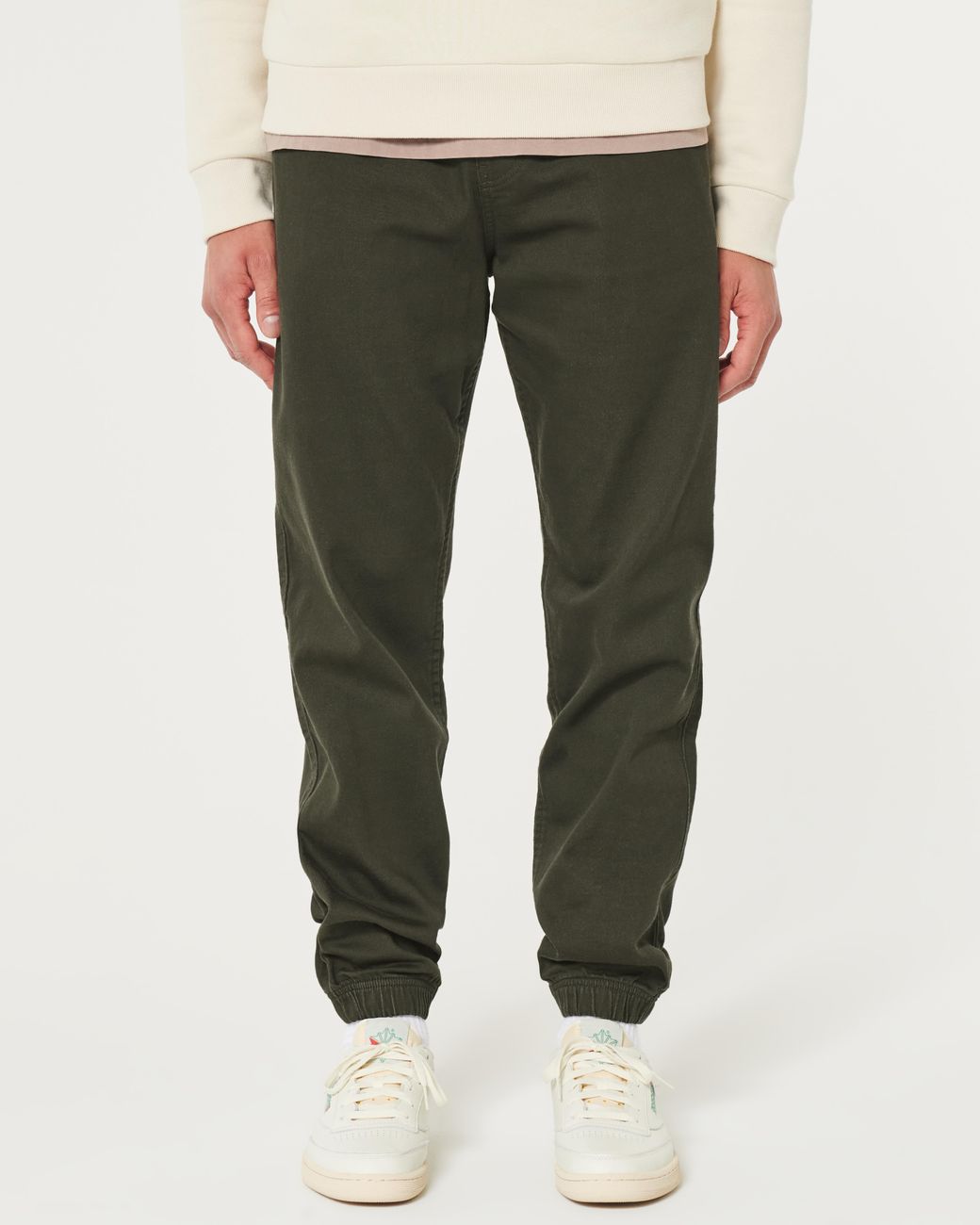 Hollister Green Relaxed Twill Joggers for men