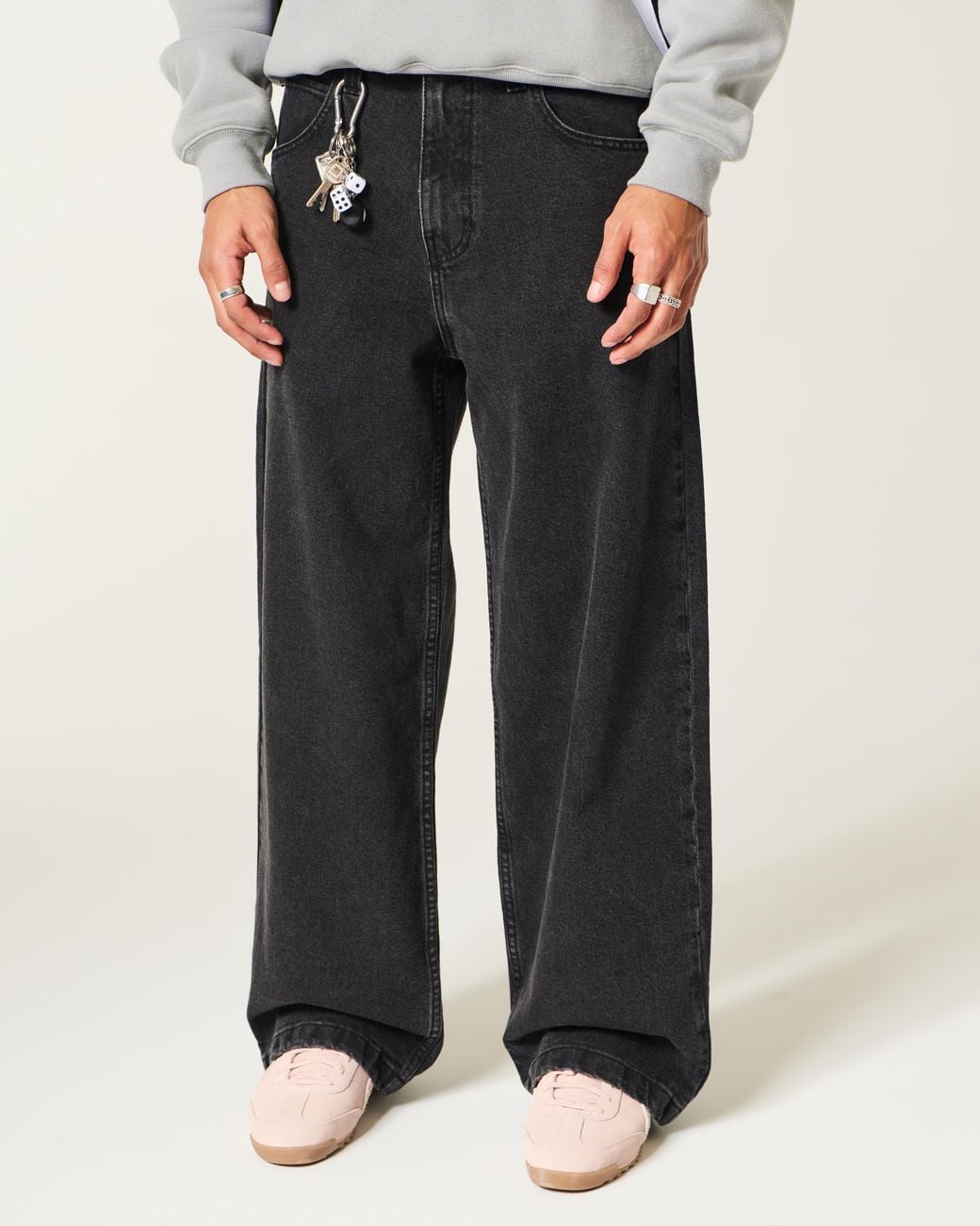 Hollister Black Super Baggy Jeans for men
