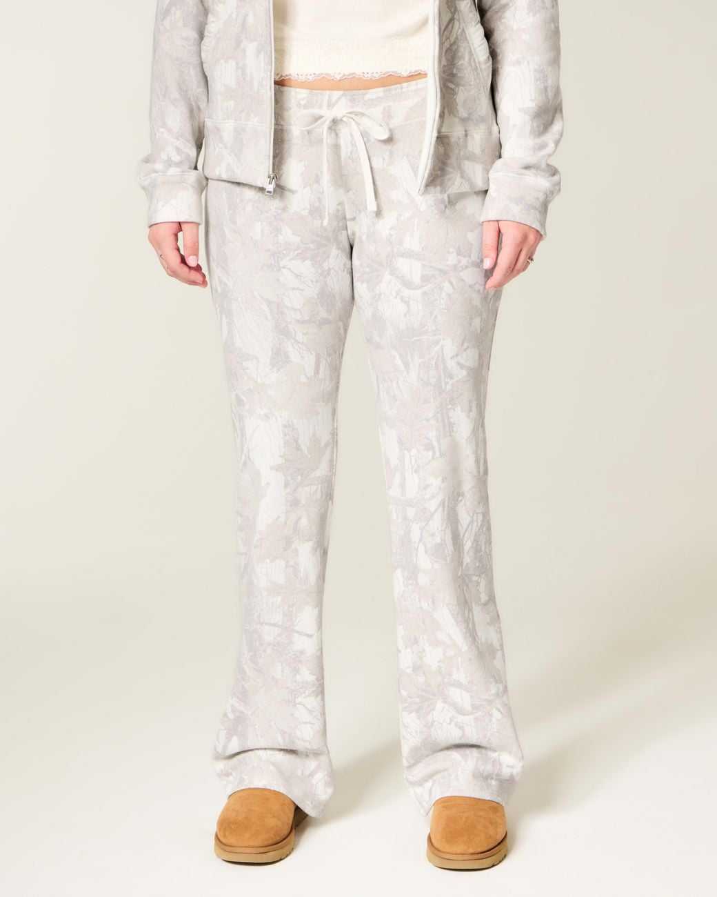 Hollister White Camo Boot Sweatpants